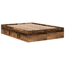 vidaXL antik fa szerelt fa ágykeret matrac nélkül 120x190 cm