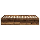 vidaXL antik fa szerelt fa ágykeret matrac nélkül 140x190 cm