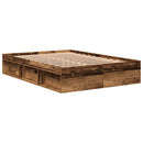 vidaXL antik fa szerelt fa ágykeret matrac nélkül 140x190 cm
