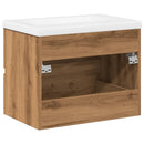 vidaXL kézműves tölgy mosdószekrény beépített mosdókagylóval