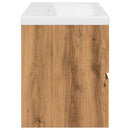 vidaXL kézműves tölgy mosdószekrény beépített mosdókagylóval