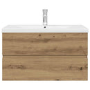 vidaXL kézműves mosogatószekrény beépített medencével és csapteleppel