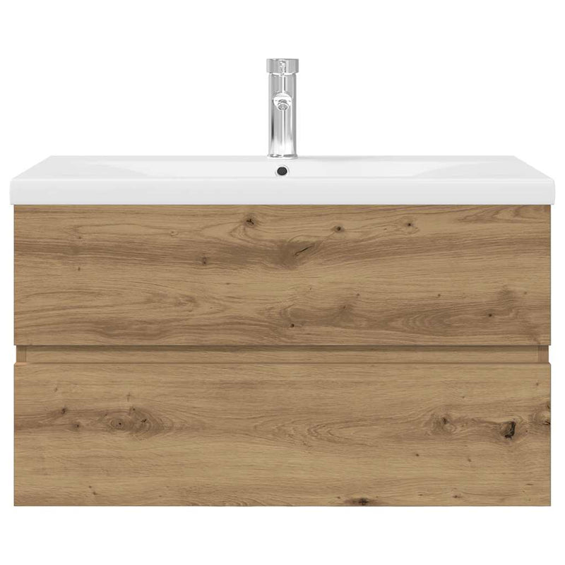 vidaXL kézműves mosogatószekrény beépített medencével és csapteleppel