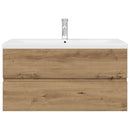 vidaXL kézműves mosogatószekrény beépített medencével és csapteleppel