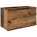 vidaXL 3 részes antik fa színű szerelt fa fürdőszobai bútorszett