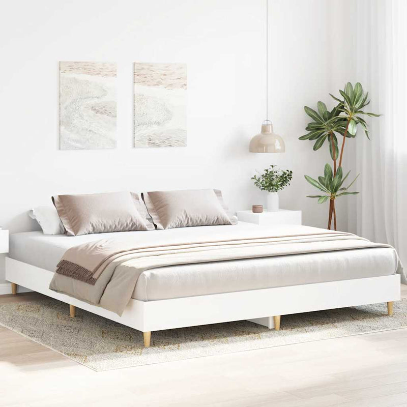 vidaXL fehér szerelt fa ágykeret matrac nélkül 180 x 200 cm
