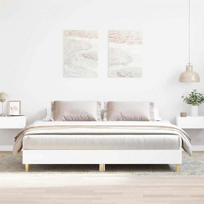 vidaXL fehér szerelt fa ágykeret matrac nélkül 180 x 200 cm