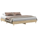 vidaXL sonoma tölgy színű szerelt fa ágykeret matrac nélkül 180x200 cm