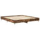 vidaXL füstös tölgy színű szerelt fa ágykeret matrac nélkül 180x200 cm