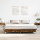 vidaXL füstös tölgy színű szerelt fa ágykeret matrac nélkül 180x200 cm