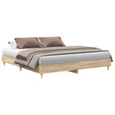 vidaXL sonoma tölgy színű szerelt fa ágykeret matrac nélkül 160x200 cm
