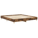 vidaXL füstös tölgy színű szerelt fa ágykeret matrac nélkül 160x200 cm