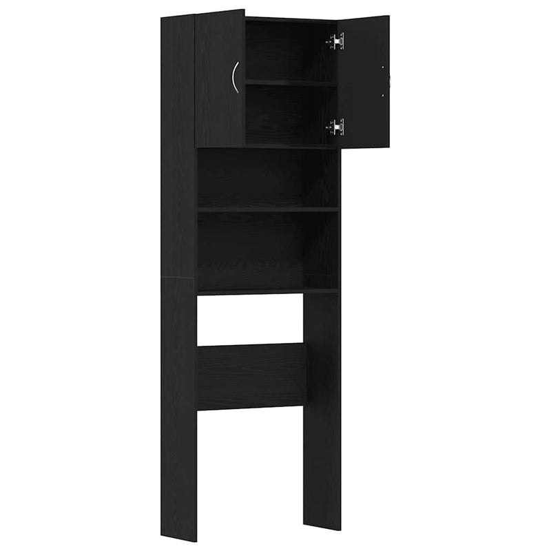 vidaXL fekete tölgy szerelt fa mosógépszekrény 64 x 24 x 190 cm