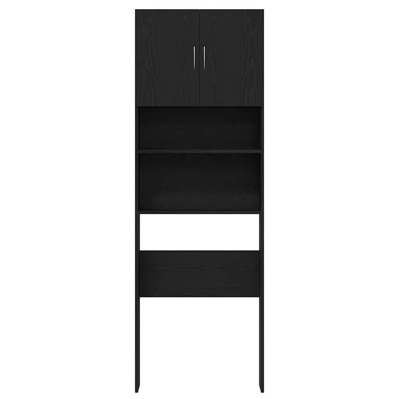 vidaXL fekete tölgy szerelt fa mosógépszekrény 64 x 24 x 190 cm