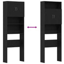 vidaXL fekete tölgy szerelt fa mosógépszekrény 64 x 24 x 190 cm