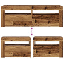 vidaXL 2 db antik fa színű éjjeliszekrény LED-del 60 x 35 x 40 cm