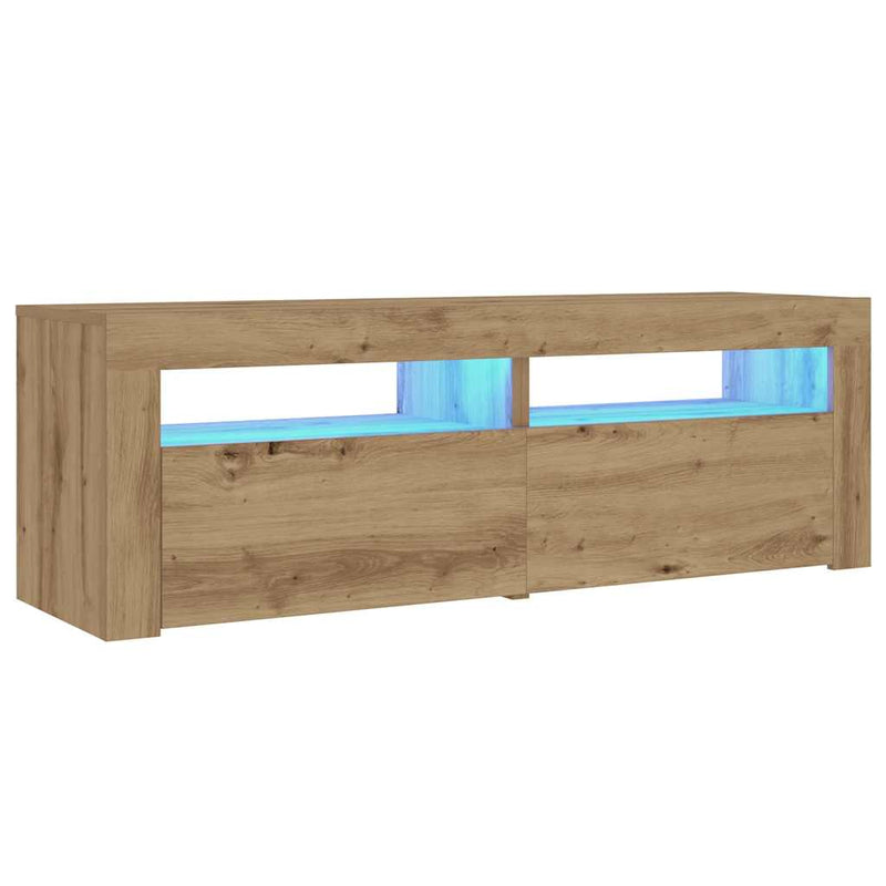 vidaXL 2 db kézműves tölgy színű éjjeliszekrény LED-del 60 x 35 x 40cm
