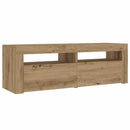 vidaXL 2 db kézműves tölgy színű éjjeliszekrény LED-del 60 x 35 x 40cm