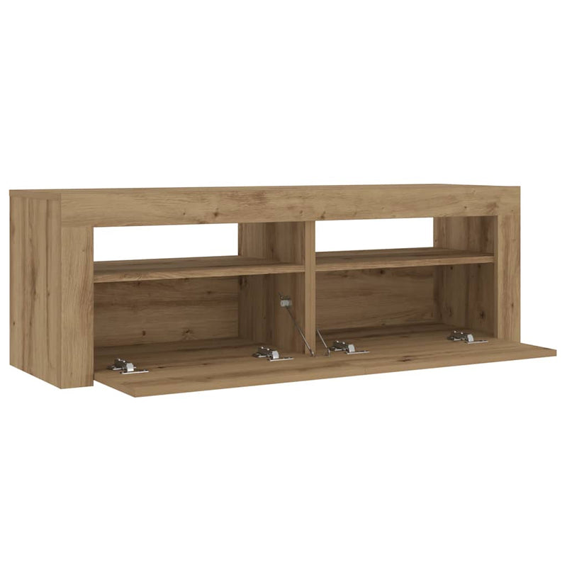 vidaXL 2 db kézműves tölgy színű éjjeliszekrény LED-del 60 x 35 x 40cm