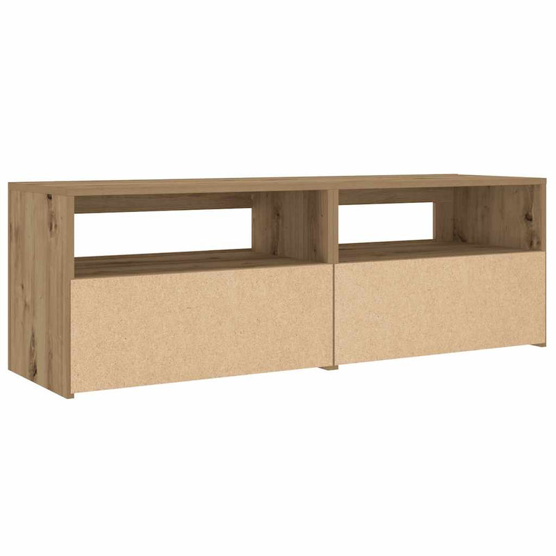 vidaXL 2 db kézműves tölgy színű éjjeliszekrény LED-del 60 x 35 x 40cm