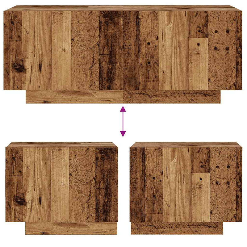 vidaXL antik fa színű szerelt fa éjjeliszekrény 100 x 35 x 40 cm