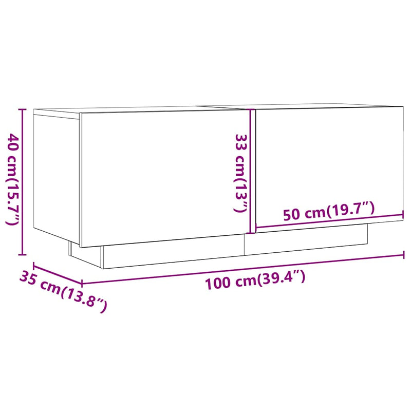 vidaXL antik fa színű szerelt fa éjjeliszekrény 100 x 35 x 40 cm