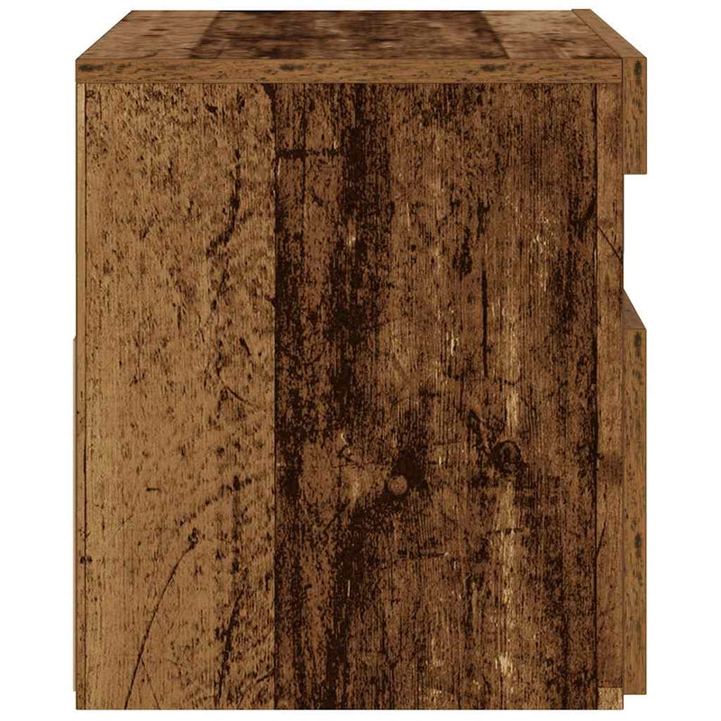 vidaXL éjjeliszekrény LED fényekkel régi fa 60x35x40 cm gépelt fa