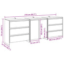 vidaXL 3 részes kézműves tölgy színű szerelt fa tálalószekrény