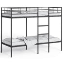 vidaXL fekete acél emeletes ágy matrac nélkül 75 x 190 cm