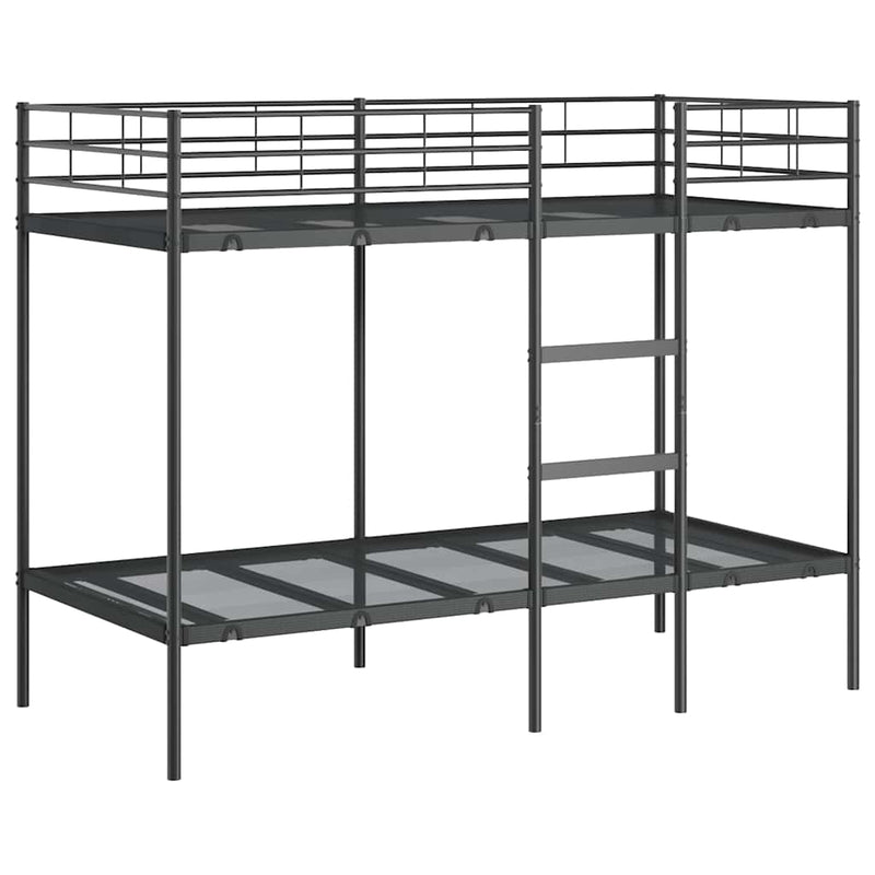 vidaXL fekete acél emeletes ágy matrac nélkül 90 x 200 cm