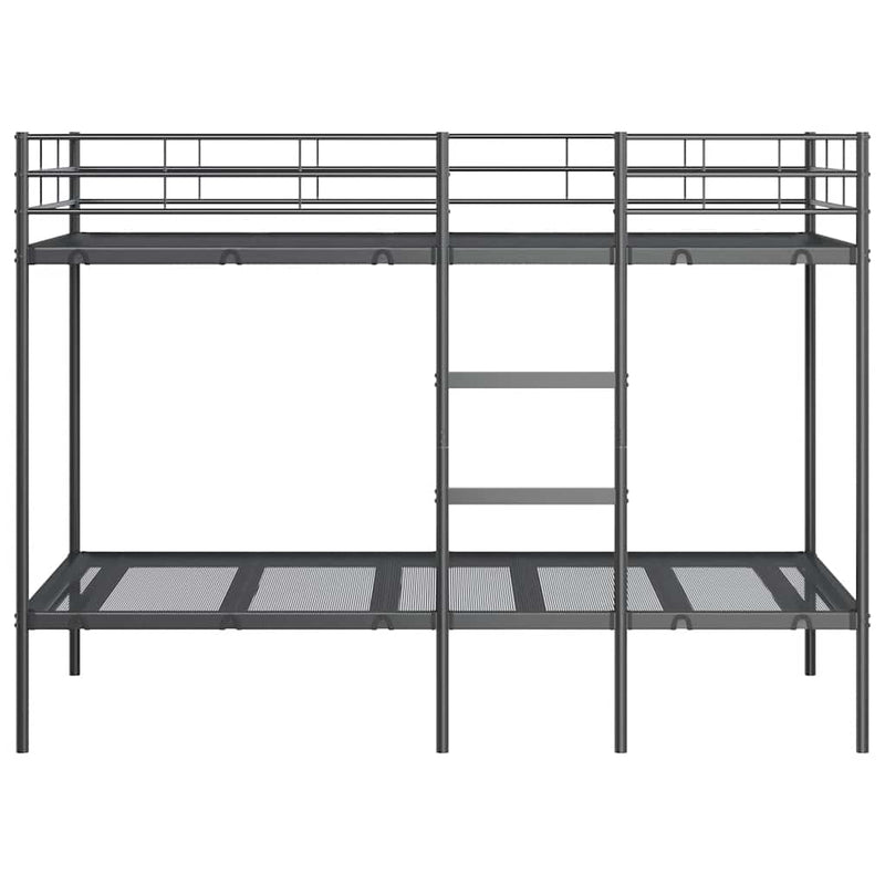 vidaXL fekete acél emeletes ágy matrac nélkül 90 x 200 cm