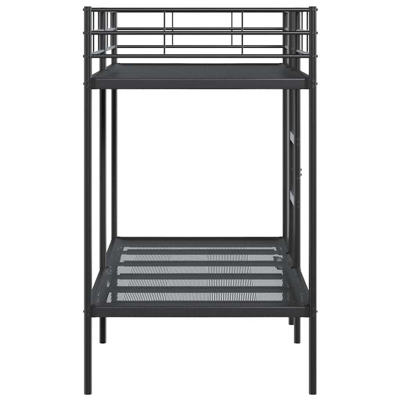 vidaXL fekete acél emeletes ágy matrac nélkül 90 x 200 cm