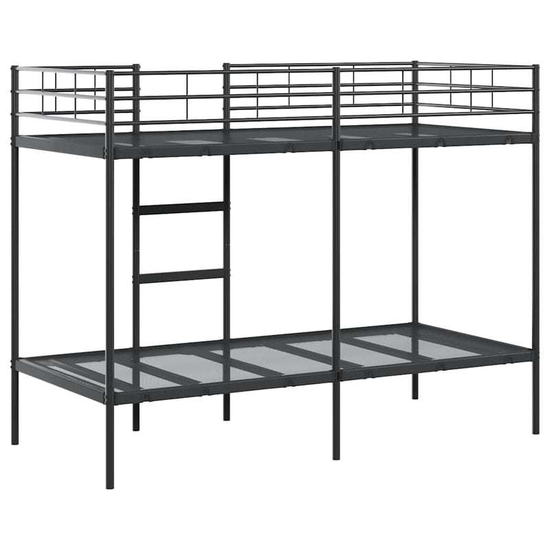 vidaXL fekete acél emeletes ágy matrac nélkül 90 x 200 cm