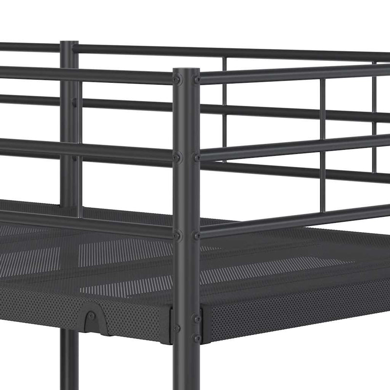 vidaXL fekete acél emeletes ágy matrac nélkül 90 x 200 cm