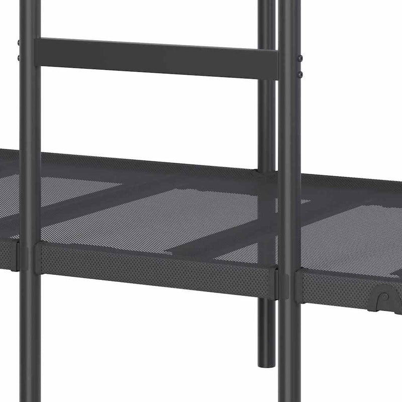 vidaXL fekete acél emeletes ágy matrac nélkül 90 x 200 cm