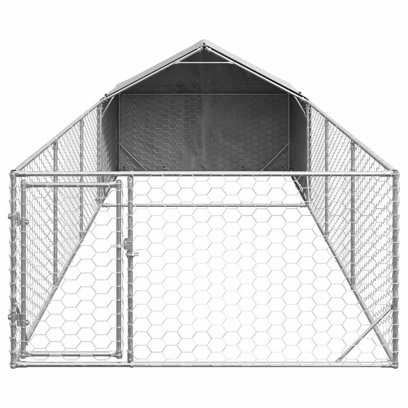 vidaXL horganyzott acél kültéri kutyafuttató kifutóval 7x2x1,5 m