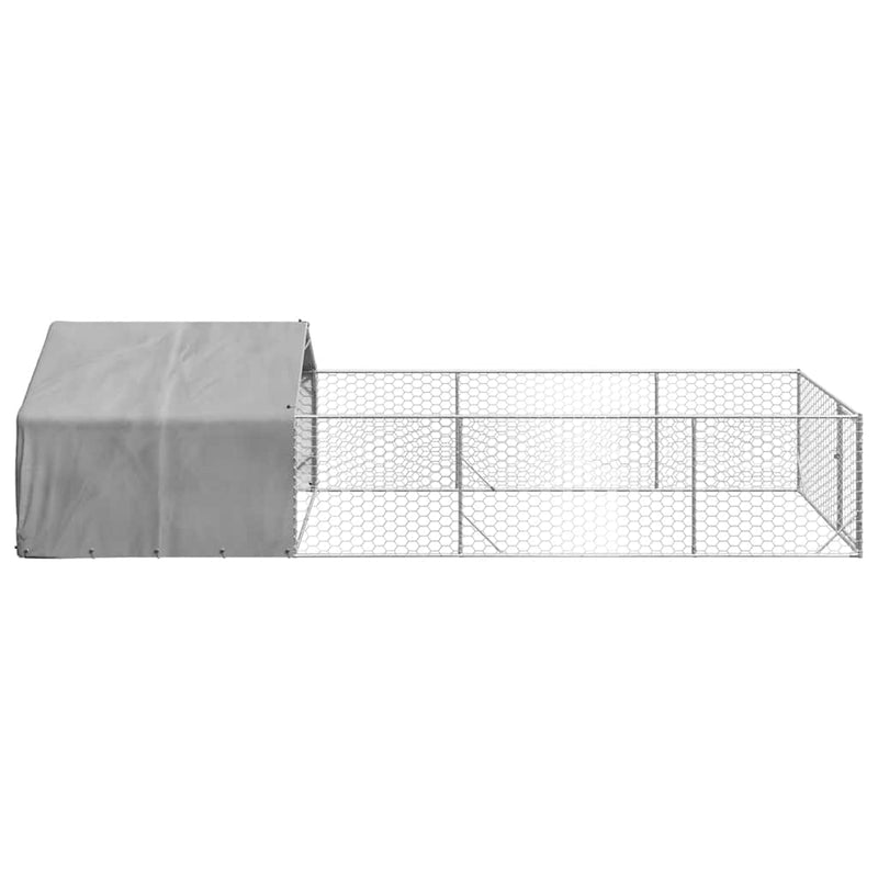 vidaXL horganyzott acél kültéri kutyafuttató kifutóval 6x2x1,5 m