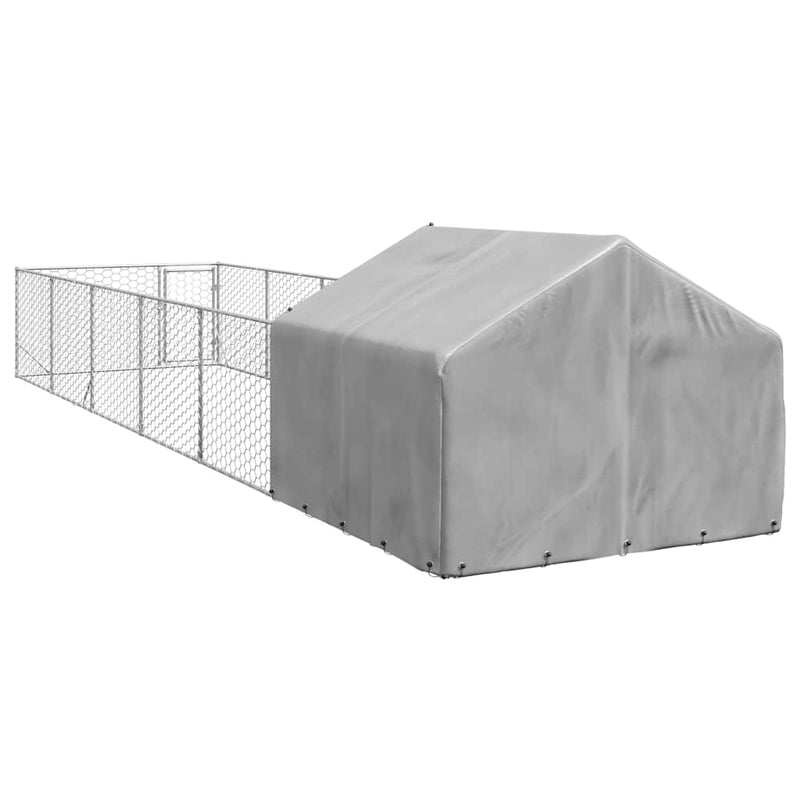 vidaXL horganyzott acél kültéri kutyafuttató kifutóval 8x2x1,5 m