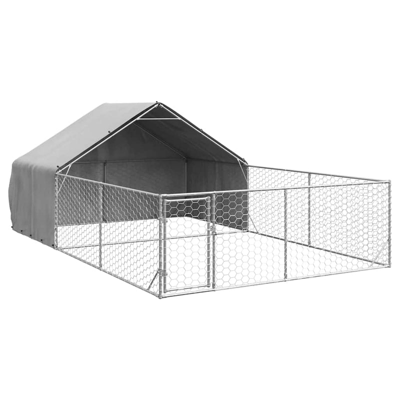 vidaXL horganyzott acél kültéri kutyafuttató kifutóval 6x3x1,9 m
