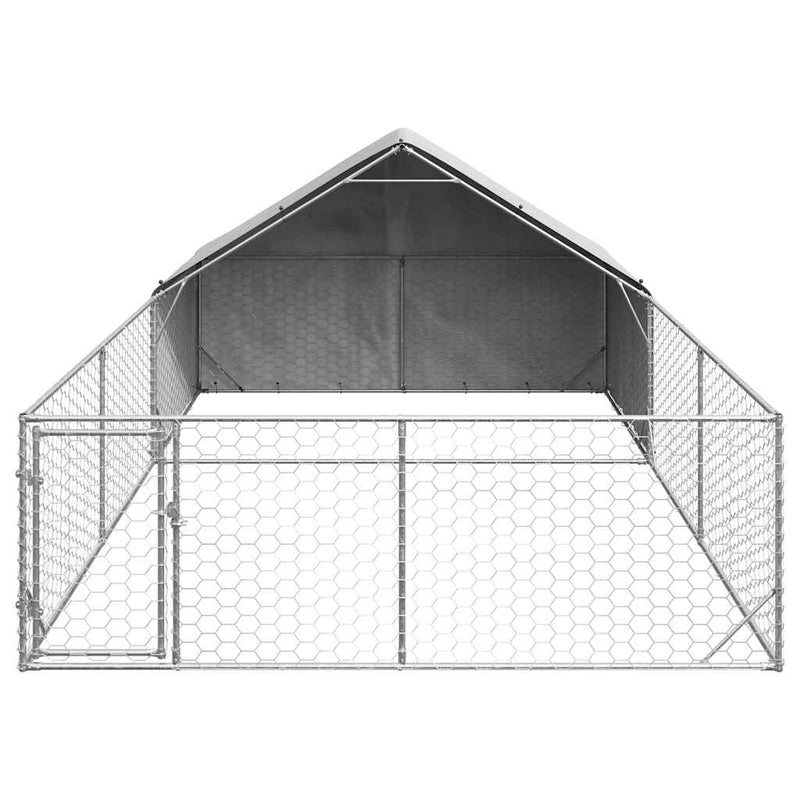 vidaXL horganyzott acél kültéri kutyafuttató kifutóval 6x3x1,9 m
