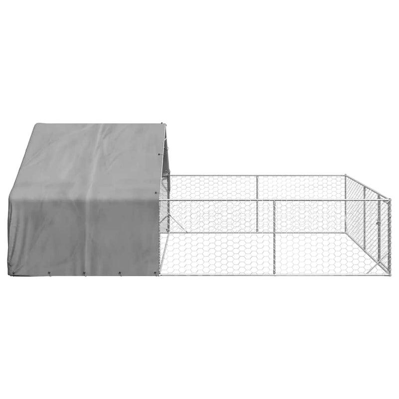 vidaXL horganyzott acél kültéri kutyafuttató kifutóval 6x3x1,9 m
