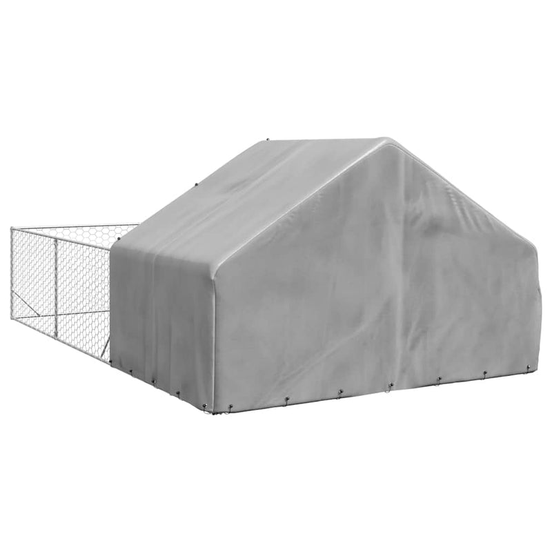 vidaXL horganyzott acél kültéri kutyafuttató kifutóval 6x3x1,9 m