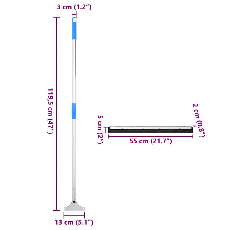 vidaXL acél és gumi felmosó 55 x 119,5 cm