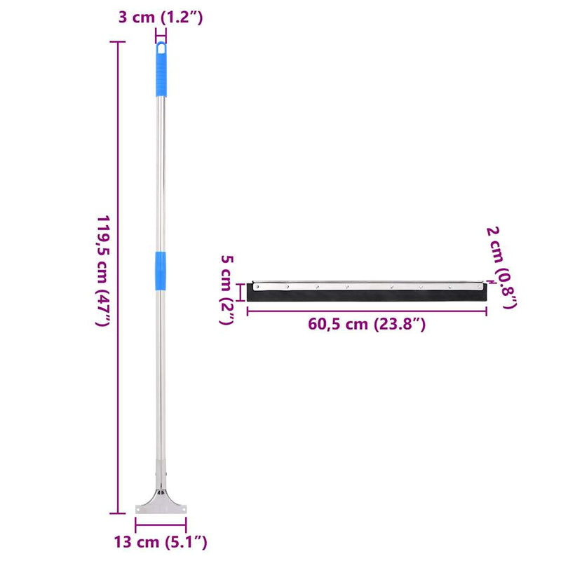 vidaXL acél és gumi felmosó 60,5 x 119,5 cm