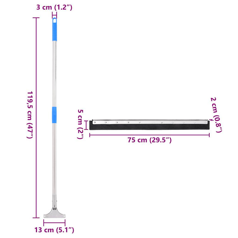 vidaXL acél és gumi felmosó 75 x 119,5 cm