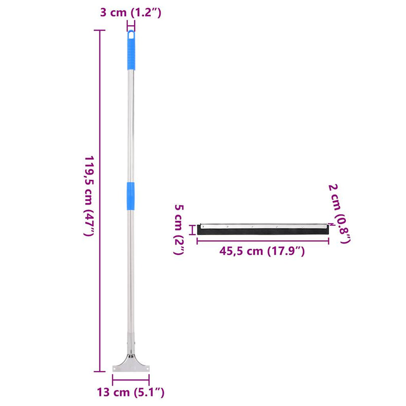 vidaXL 5 db acél és gumi felmosók 45,5 x 119,5 cm