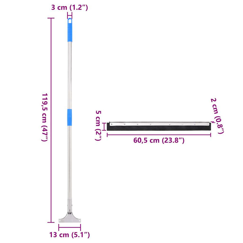 vidaXL 5 db acél és gumi felmosók 60,5 x 119,5 cm