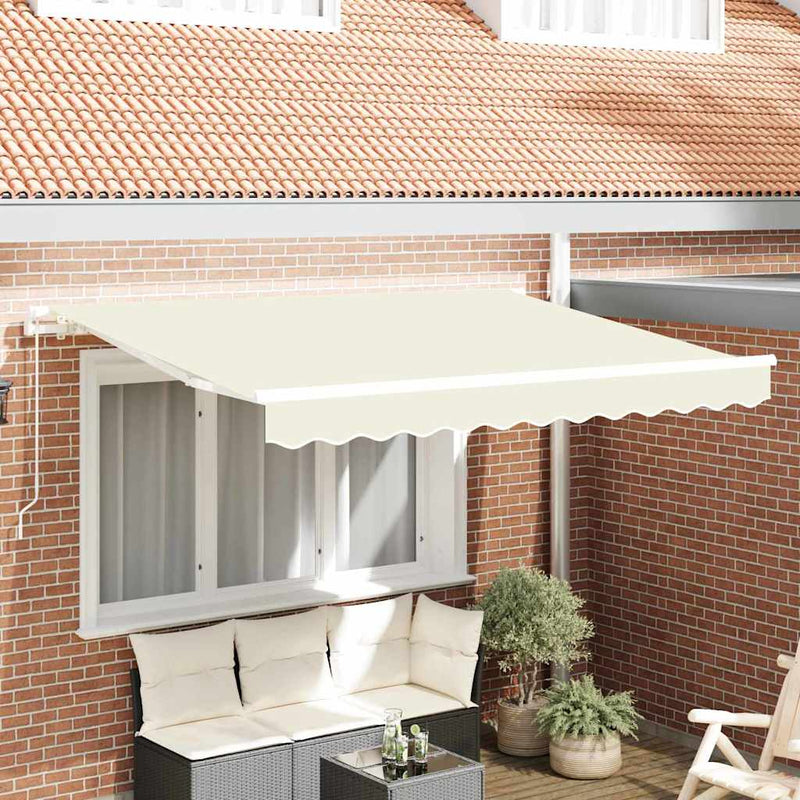 vidaXL Napellenző ponyva Krém 350 x 200 cm Vászon