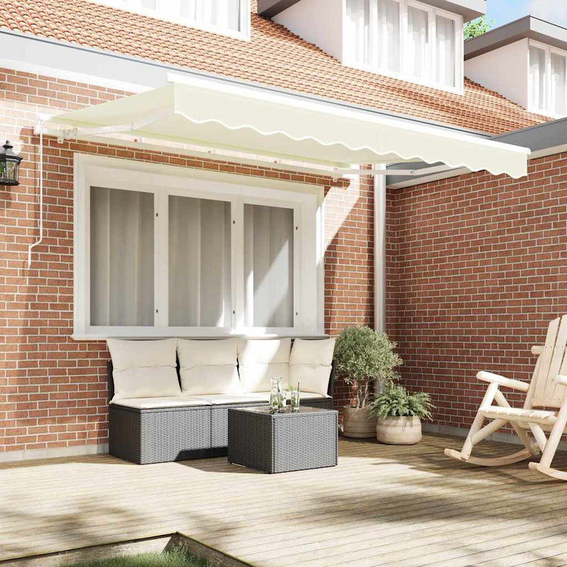 vidaXL Napellenző ponyva Krém 350 x 200 cm Vászon