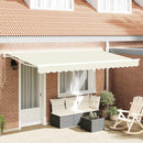 vidaXL Napellenző ponyva Krémszínű 380 x 195 cm Poliészter